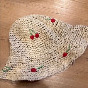 Vince Camuto Cherry Embroidered Straw Hat